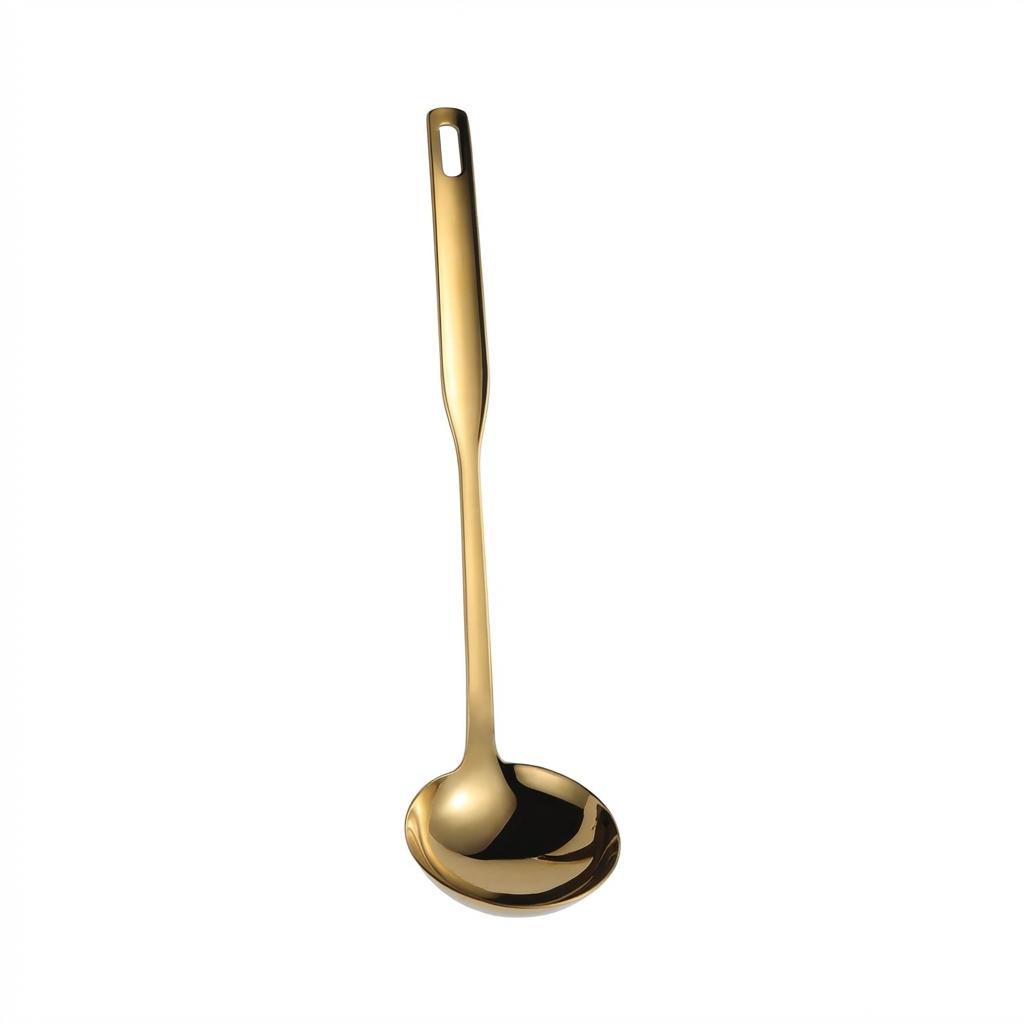 304 Stainless Steel Slotted Spoon for Hot Pot Home Restaurant Use Gold