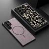 Magnetic For Magsafe Case For Samsung Galaxy S26 Ultra S25 Edge S24 S23 S22 Plus S21 FE Floral Pattern Hybrid Matte Cover