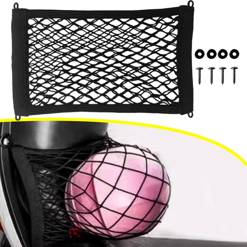 Motorcycle Helmet Holder Net Heavy-Duty High Elastic Cargo Net Mesh Storage Trunk Bag For Scooter Bike Storage Basket