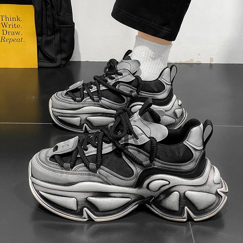 

Повседневные кроссовки Мужские кроссовки Мягкая и удобная обувь для мужчин Спорт и отдых Лоферы на толстой подошве Износостойкая Мода 43