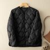 Autumn and winter women's clothing light and short V-neck rhombus casual down jacket white duck down lightweight jacket liner