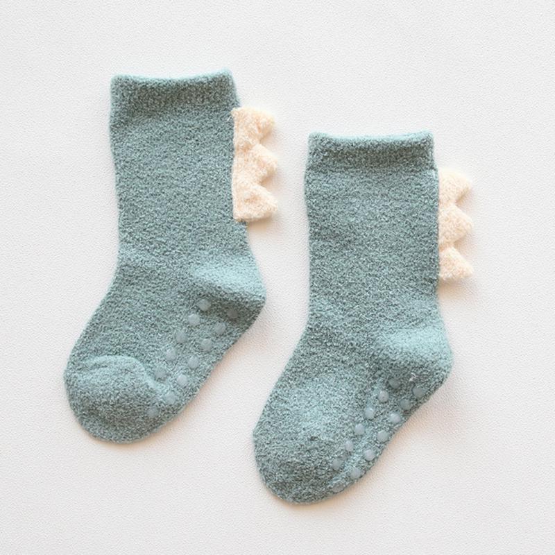 Newborn Babies Cartoon Anti-skid Coral Fleece Stereo Baby Socks Medium Stockings 0-3 years old