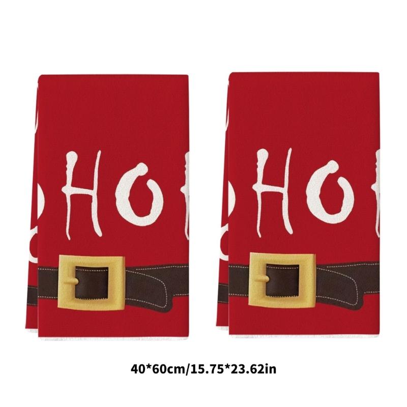 Absorbent Christmas Kitchen Towels With Festival Pattern Reusable Microfiber Cleaning Cloth