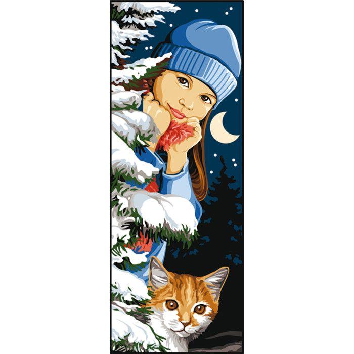 Penelope Antique Canvas Winter Hide-and-Seek 25x60cm