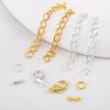 200pcs/Box Lobster Clasp Jump Rings Extension Chain Water Drop End Pendants Connector Chain Charm Kit for DIY Jewelry Findings