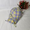 Niche design casual plaid bow baseball hat versatile big head circumference showing face small sunshade cap