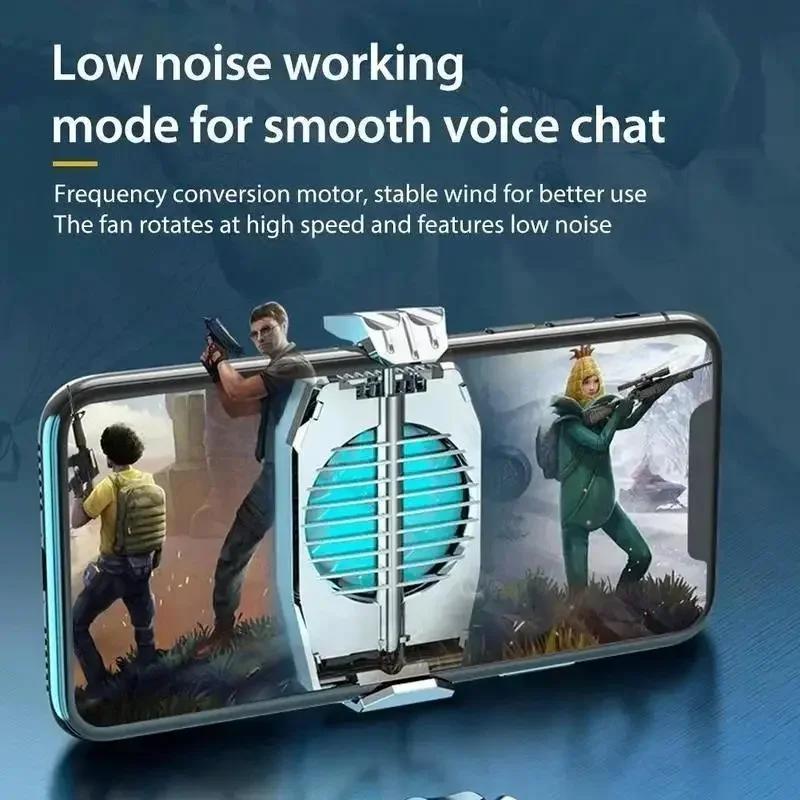 Portable Universal Turbo Hurricane Mobile Phone Cooling Fan, Silent Operation Metal Structures Suitable for iPhone, Samsung
