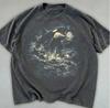 Vintage Orca Mitternacht 90er Grafik-T-Shirt, Retro Schwertwal Shirt, Mondlicht Ozean Blitz Tee