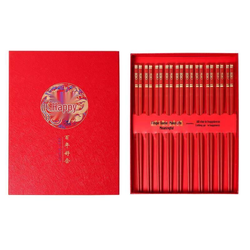 Red Wedding Alloy Chopsticks Gift Set