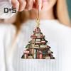 Christmas Tree Pendant Acrylic Tree Shape Book Cucumber Ornament Xmas Tree Hanging Decoration for Indoor Outdoor Winter Decor