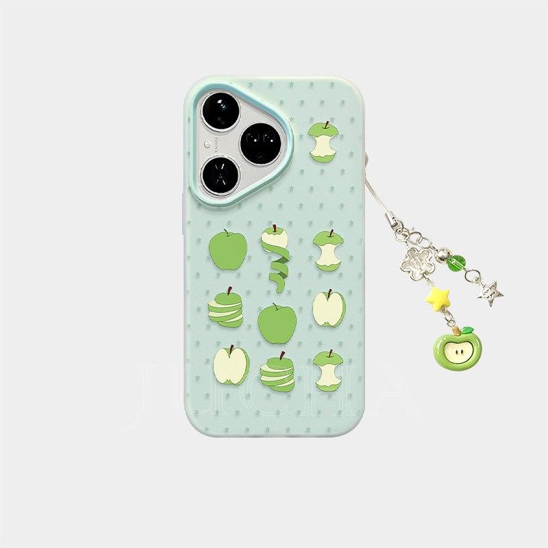 Applicable To Huawei Purapro Mobile Phone Case Fashionable Anti-drop Pultra with Pendant New Green Apple Star