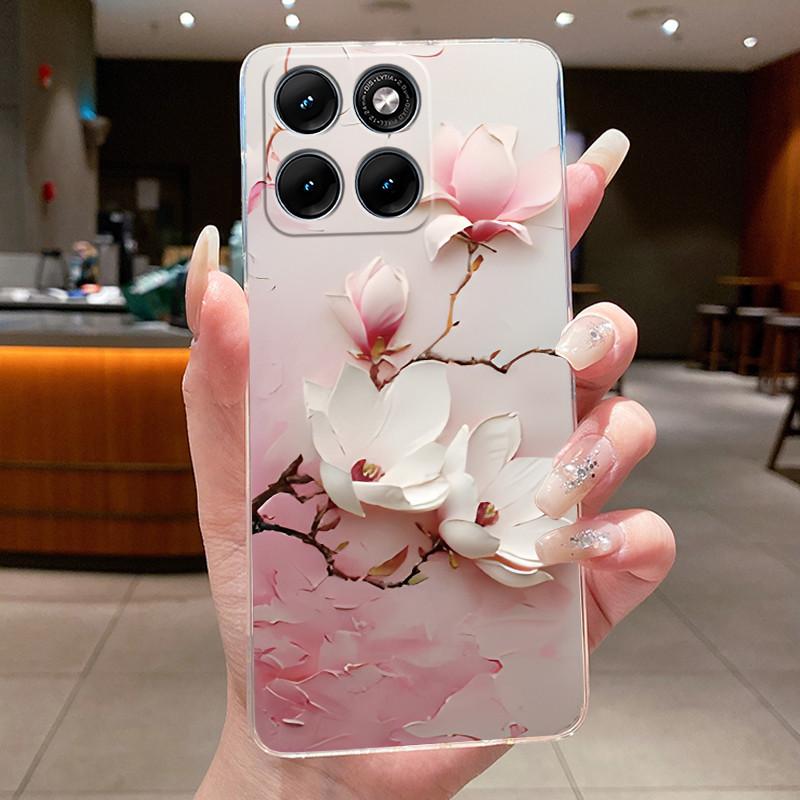 Etui Na Motorola Edge 70 Fusion Przezroczyste Luksusowe Modne Motyl Kwiaty Miękki TPU Silikonowy Pokrowiec Na Telefon dla Edge70 Fusion Zderzak