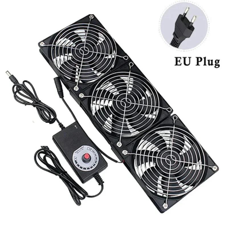 Server PC Cooling Fan 120mm 3000RPM with Controller, 12V/220V Dual Voltage for BTC Mining Workstation Chassis Radiator
