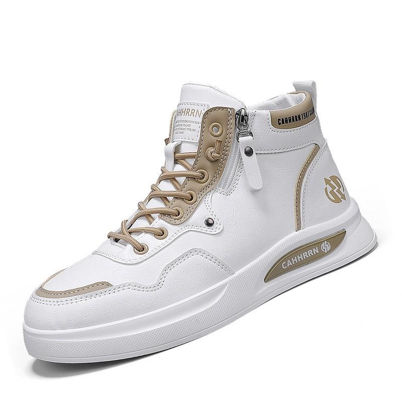 Autumn 22 new small leather shoes high-top casual board shoes trendy youth thick-soled heightening sports shoes