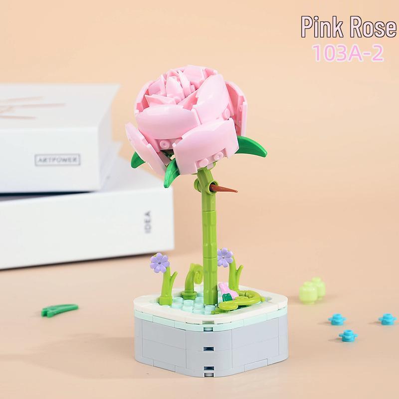 Educational Sunflower & Hibiscus Building Blocks Ornament - Teacher's Day Gift