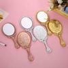 European-Style Irregular Shape Retro Handheld Makeup Mirror with Portable Handle