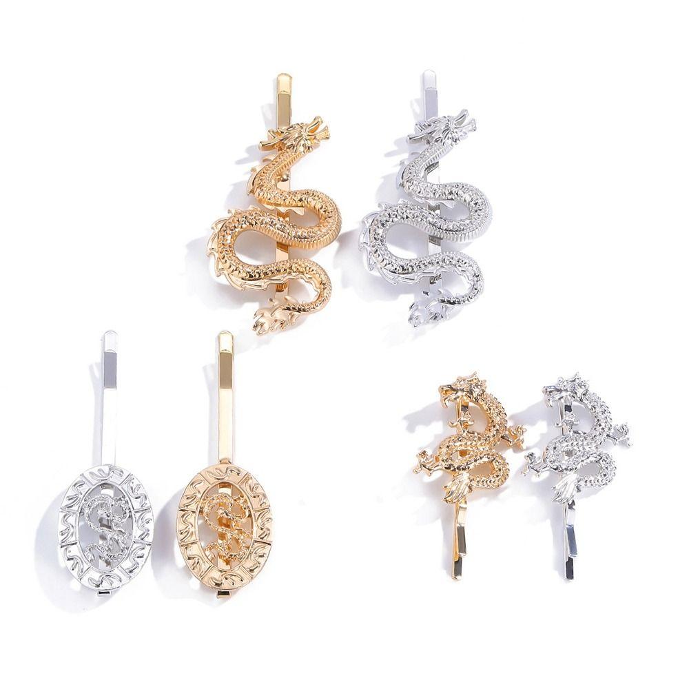 Geometric Shape Dragon Shape Hairpin Chinese Style Headwear Female Hair Accessories Metal Hair Clip