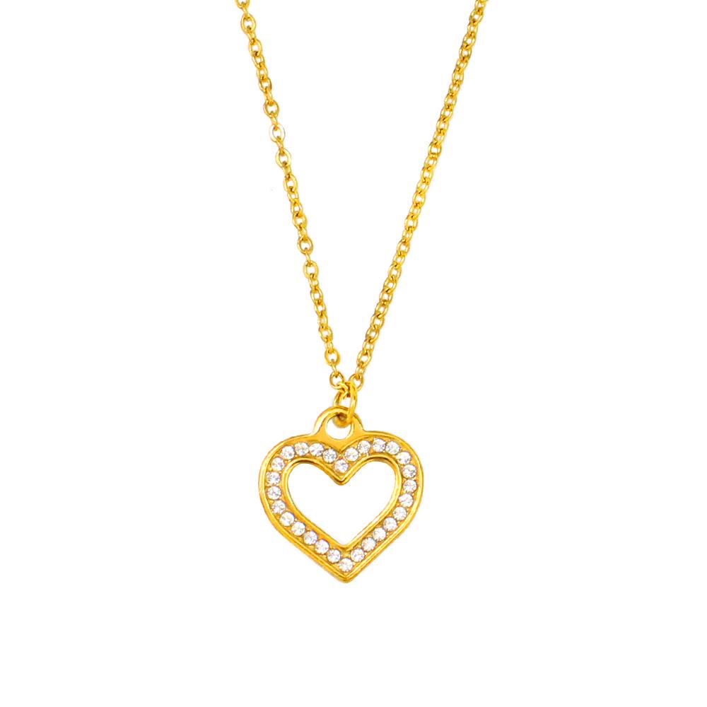 Rhinestone Heart Earrings & Pendant Necklace - Retro, Personalized Design