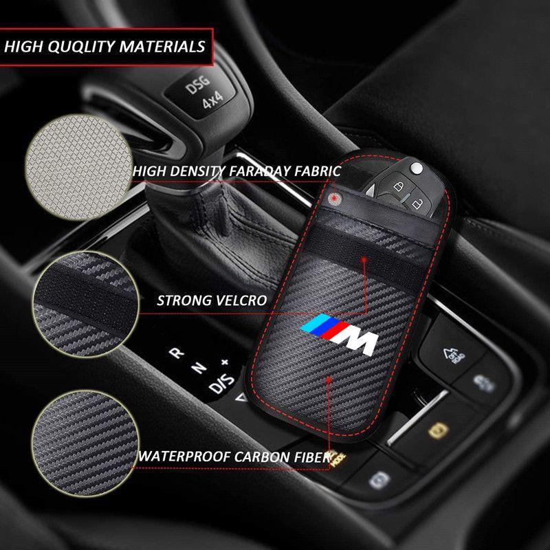 RFID Shielding Pocket Car Key Case Signal Blocker Bag For BMW M Emblem E46 E36 E34 F10 E90 F30 E60 F30 E53 E30 E92 E87 Accessory J5UJD