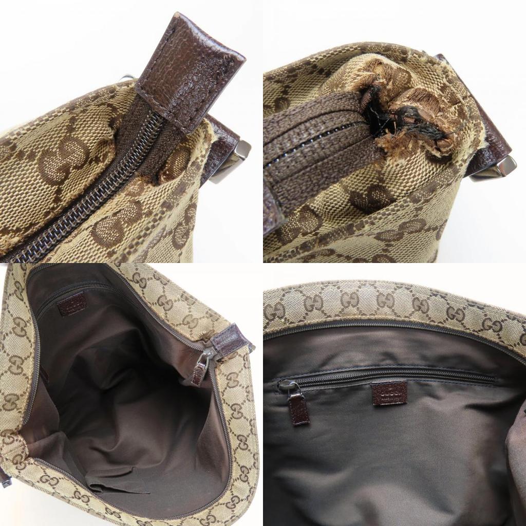 Used GUCCI Shoulder Bag 189751 Schlie Line GG Canvas Beige Casual