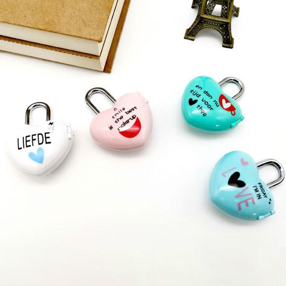 Mini cadran de călătorie Cifre în formă de inimă Număr de cod Număr de cod Parolă Lacăt cu combinație Dragoste Bagaj Valisă Încuietoare de siguranță din metal