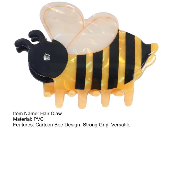Hair Claw Cartoon Bee Shape Back Head Hair Clip Anti-slip Teeth Strong Grip Shower Hair Clamp Versatile Use Hair Accessory