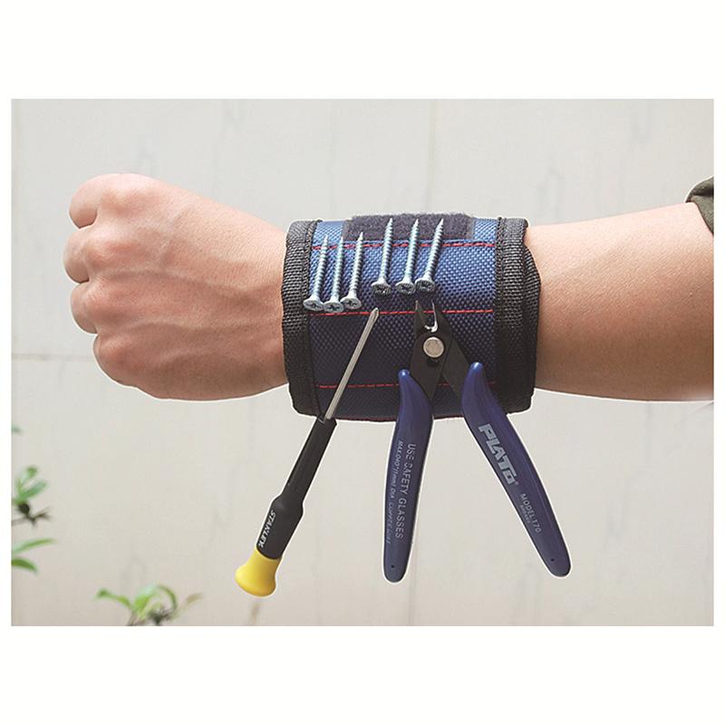 Woodworking Magnetic Wristband Portable Tool Bag Electrician Wrist Tool Belt Screws Nails Drill Bits Holder Repair Tools