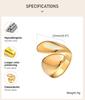 Chunky Open Twist Stackable Rings for Women, Bold Crossover Statement Ring Stainless Steel Jewelry