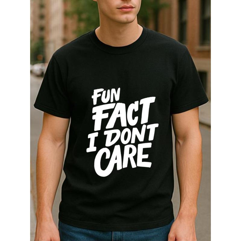 European Size Personality Declaration, Rebellious Spirit Men's Printed Short-sleeved Shirt, Simple Knitted Pure Cotton T-shirt