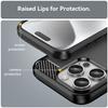 For iPhone 16 Pro Max Case Carbon Fiber Texture TPU Brushed Phone Cover