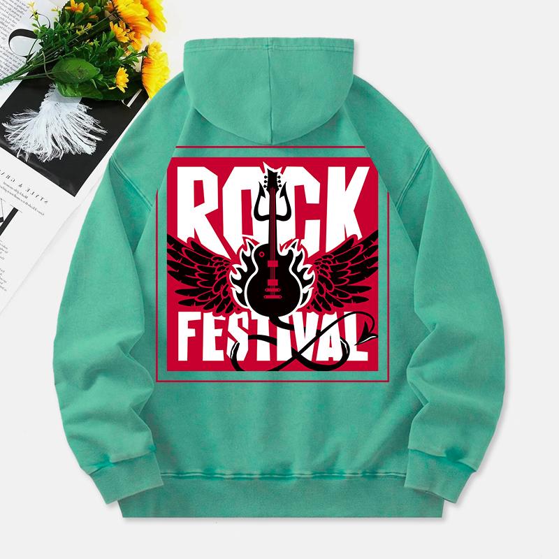 

Худи с вареным эффектом, женское, с принтом гитары, хлопковая одежда, длинные рукава, карман, оверсайз, женская уличная одежда 3XL