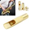 J-ouuo Alto Saxophone Mouthpiece, Gold-Colored Metal Multifunctional Saxophone Mouthpiece Kit for Practice (6C)