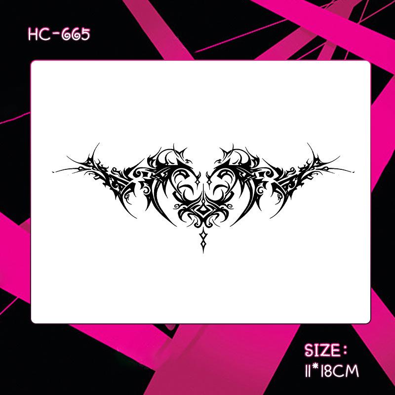 Herbal Semi-Permanent Waterproof Succubus Tattoo Sticker for Women - Long-Lasting, Scar-Covering, High-End Design for Chest, Waist, and Abdomen