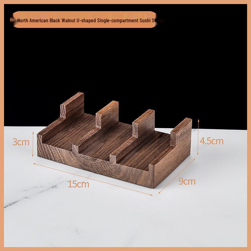 Sushi Tray U-Shaped Solid Wood Nori Holder - Creative Japanese Cuisine Plating Dish for Hand Roll and Taco Presentation