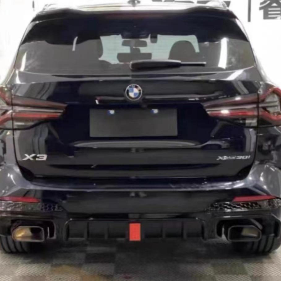 Gloss Black Front Lip, Side Skirts & Rear Spoiler for BMW X3 G01 Facelift LCI