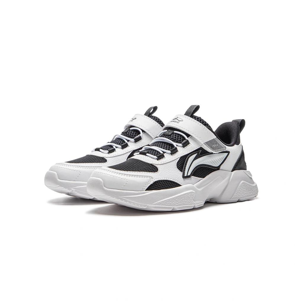 Li Ning Kids Comfortable Fashionable Versatile Durable Low-Top Casual Shoes Kids Sneaker Black Standard-White YKCU236-1