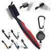 Key Chain Nylon Colourful Groove Cleaner Kit Golf Club Brush Cleaning Tool Hook To Bag