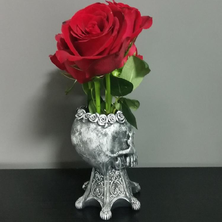 Alloy Skull-shape Resin Storage Jar Household Storage Porch Key Storage Cup