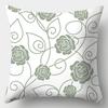 Avocado Green Pillowcase Square Sofa Pillowcase Plaid Plant Print Cushion Cover