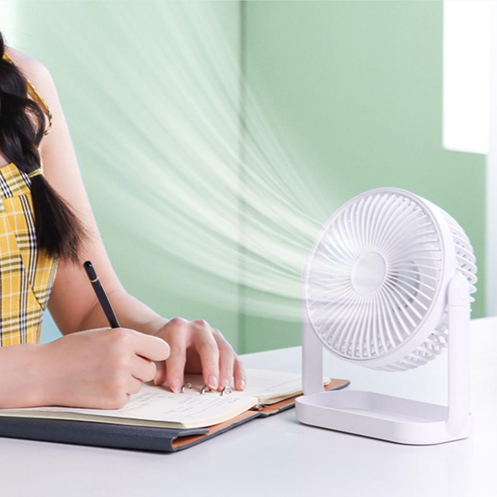 Small Desk Fan 3 Blades Multifunctional Quiet Rechargeable   Fan for Home Camping