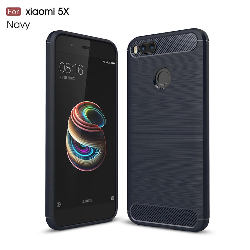 

Thoport For Xiaomi Mi A1 Case Silicon Xiaomi Mi5X Case Carbon Fiber Soft TPU ShockProof Cover Case For Xiaomi MiA1 Mi 5X синій