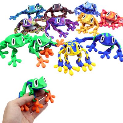 Magnetic 3D Printed Frog Toy Movable Joints Frog Fridge Magnet Articulated