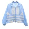 Trefoil Logo Windbreaker L Sky Blue Mesh Lining Women Used