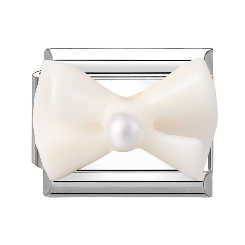 Sweet Cute Bow Knot Butterfly Pink Blue Heart Italian Charm Links Fit 9mm Stainless Steel Bracelet Women DIY Making Zircon Gift