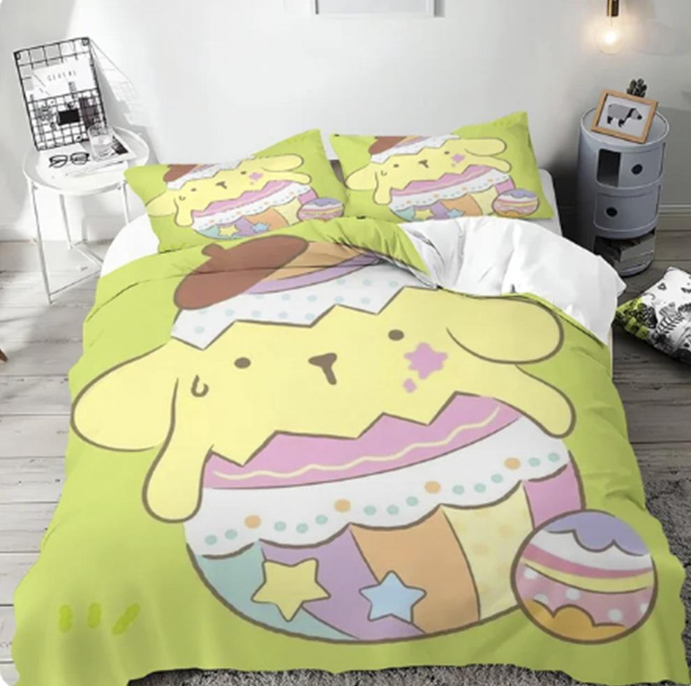 Quilt Cover Cartoon Pom Pom Purin Anime Duvet Printed Comforter 100% Polyester Bedding Twin Size Children Gift Various Sizes