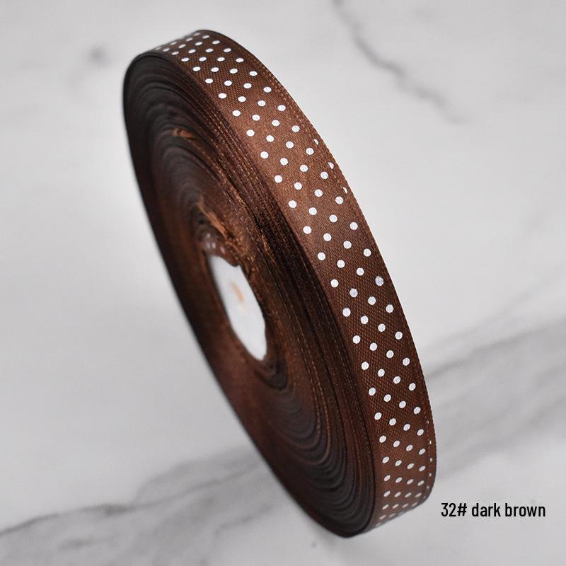 

Атласна стрічка в горошок для прикраси подарунків із друкованим логотипом