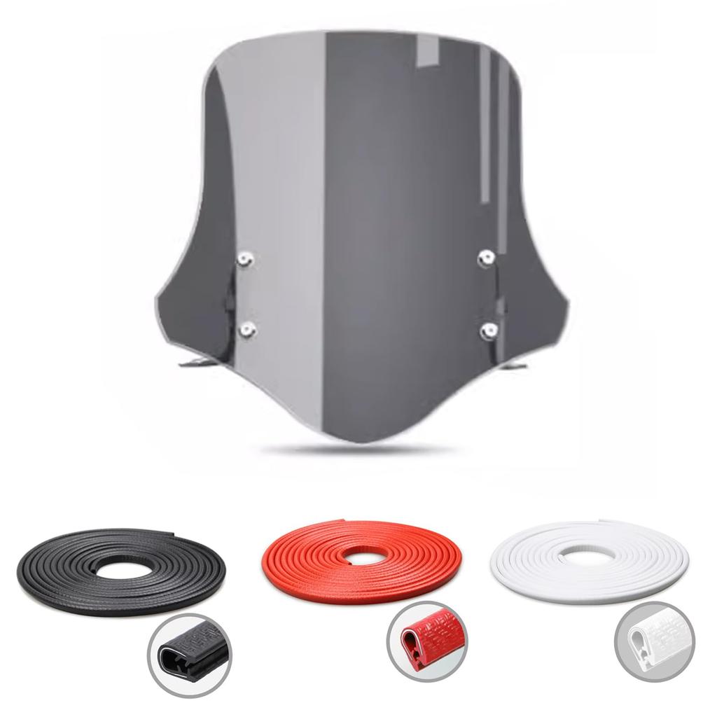 HUANGCJCJ Motorcycle Windshield Fairing for Honda Super Cub C125 Front Wind Deflector Shield with Edge Black Edge Strips for Honda Super Cub C125