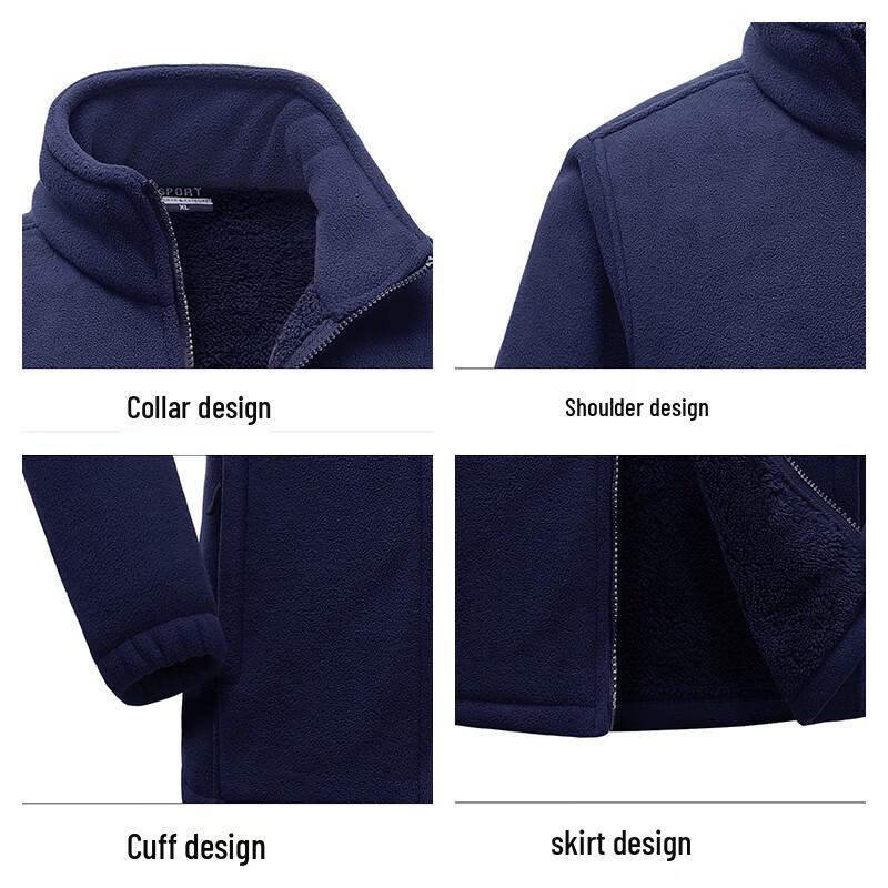 ROMON Men's Lamb Fleece Stand-Up Collar Jacket