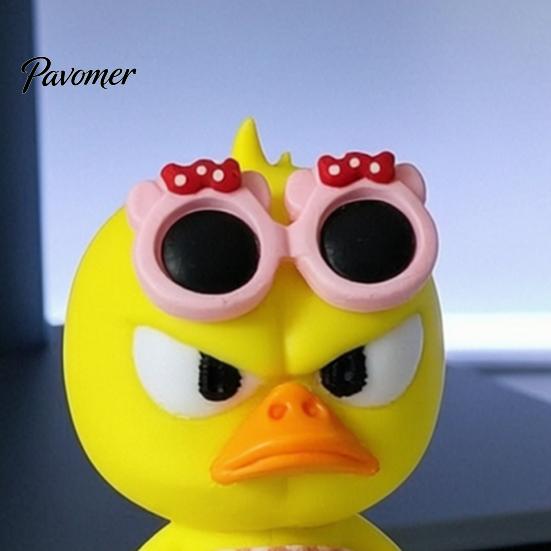 Trendy Room Decor 3D Printed Cute Duck Figurine with Glasses, Angry Pose Desk Decor, Creative Decorative Shelf Displays Office Bookcase Car Ornament,