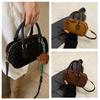 PU Leather PU Bowling Bag Solid Color Shoulder Bag Fashion Small Square Bag  Shopping